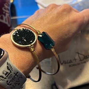 Luca + Danni Gold Bracelet with Black Stone